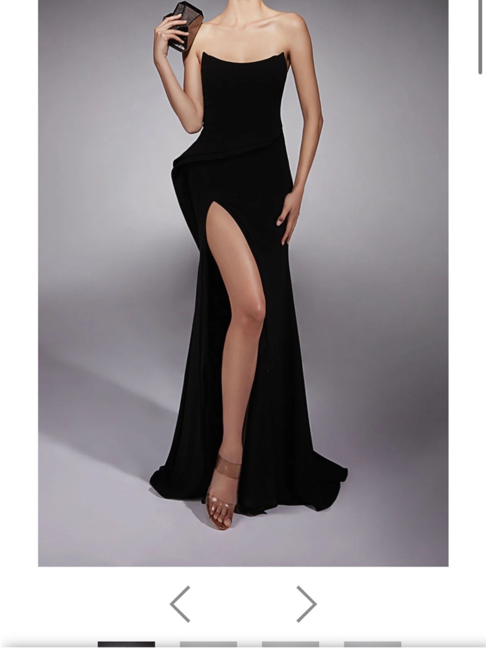 Alyce Paris Strapless Black Evening Gown with Draped Waist